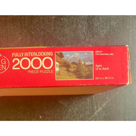 VTG MB Big Ben 2000 Piece Puzzle 4565-21 The Dolomites Italy Factory Sealed - Picture 3 of 5